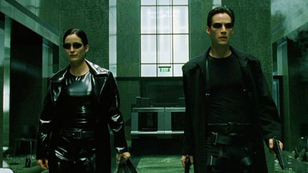 Keanu and Carrie-Anne in The Matrix.